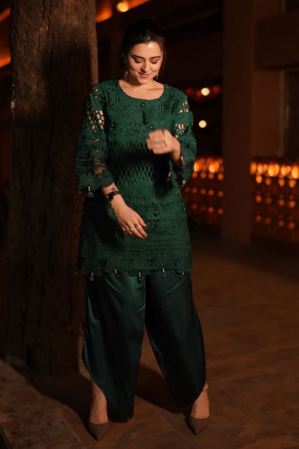 Ridhi Dongra In Our Avira Forest Green Co-ord Set