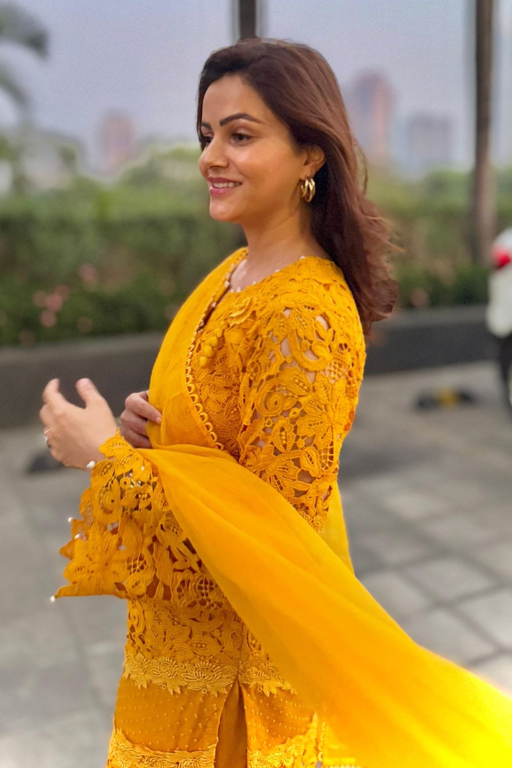 Rubina Dilaik In Our Devika Yellow Kurta Set