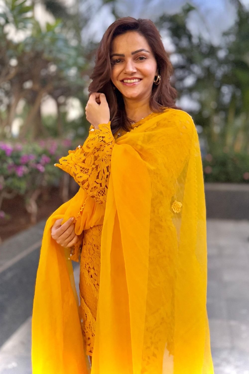 Rubina Dilaik In Our Devika Yellow Kurta Set