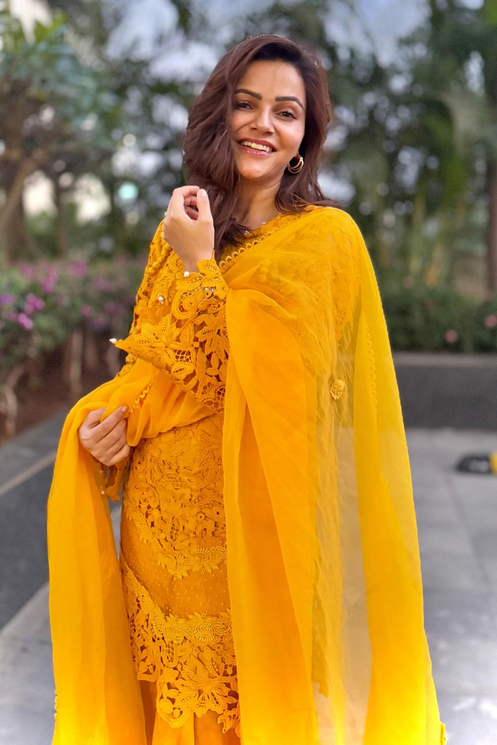 Rubina Dilaik In Our Devika Yellow Kurta Set