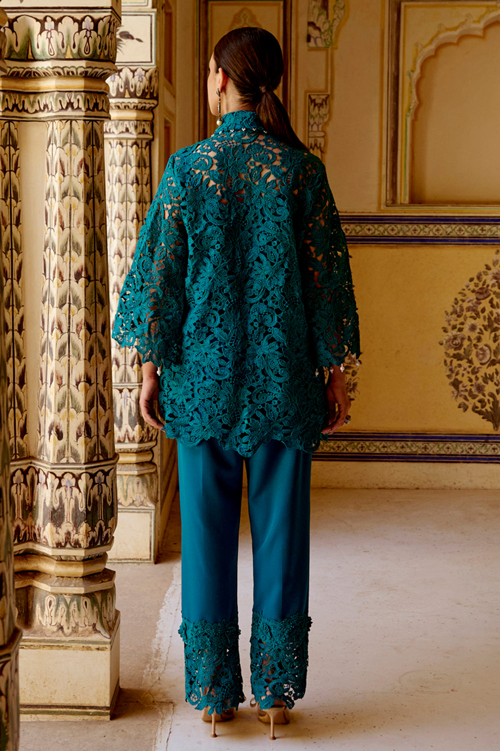 Adira Peacock Blue Co-ord Set