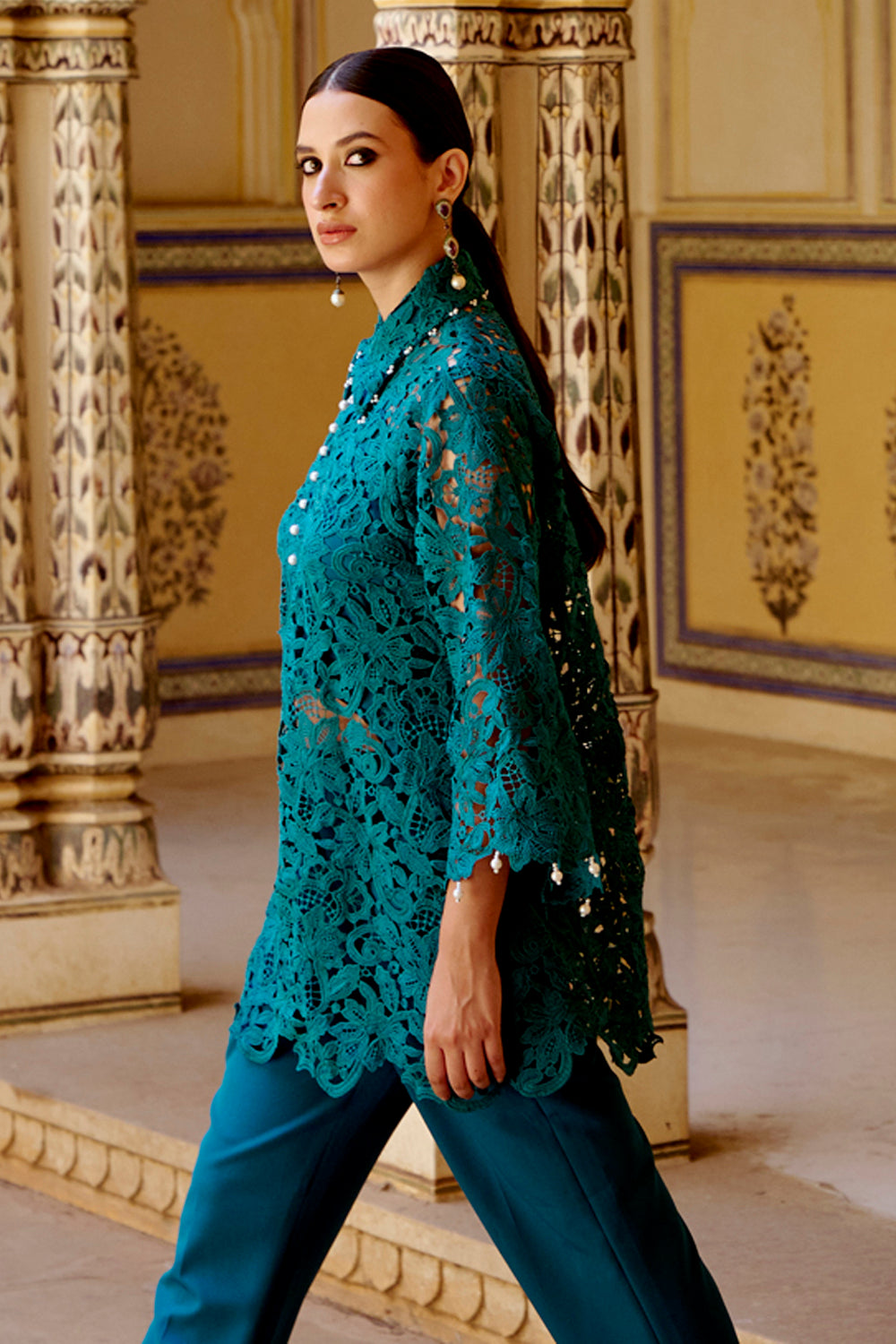 Adira Peacock Blue Co-ord Set