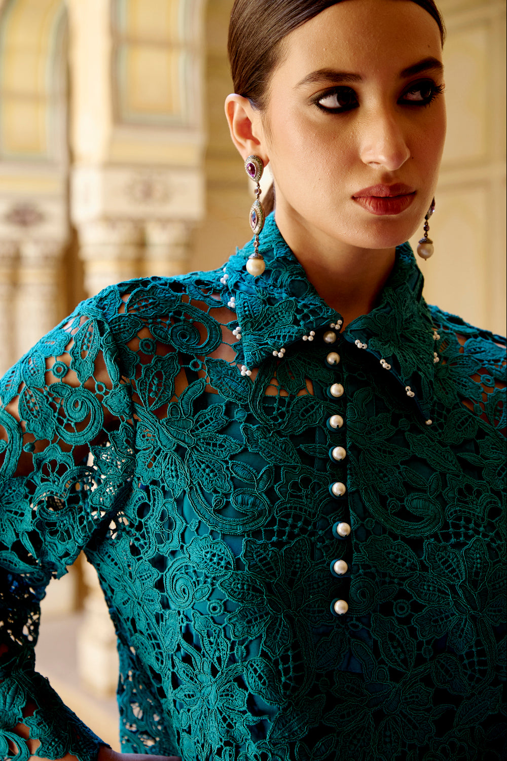 Adira Peacock Blue Co-ord Set