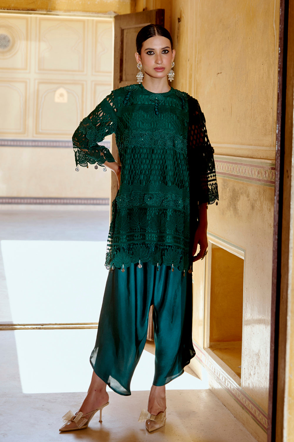 Ridhi Dongra In Our Avira Forest Green Co-ord Set