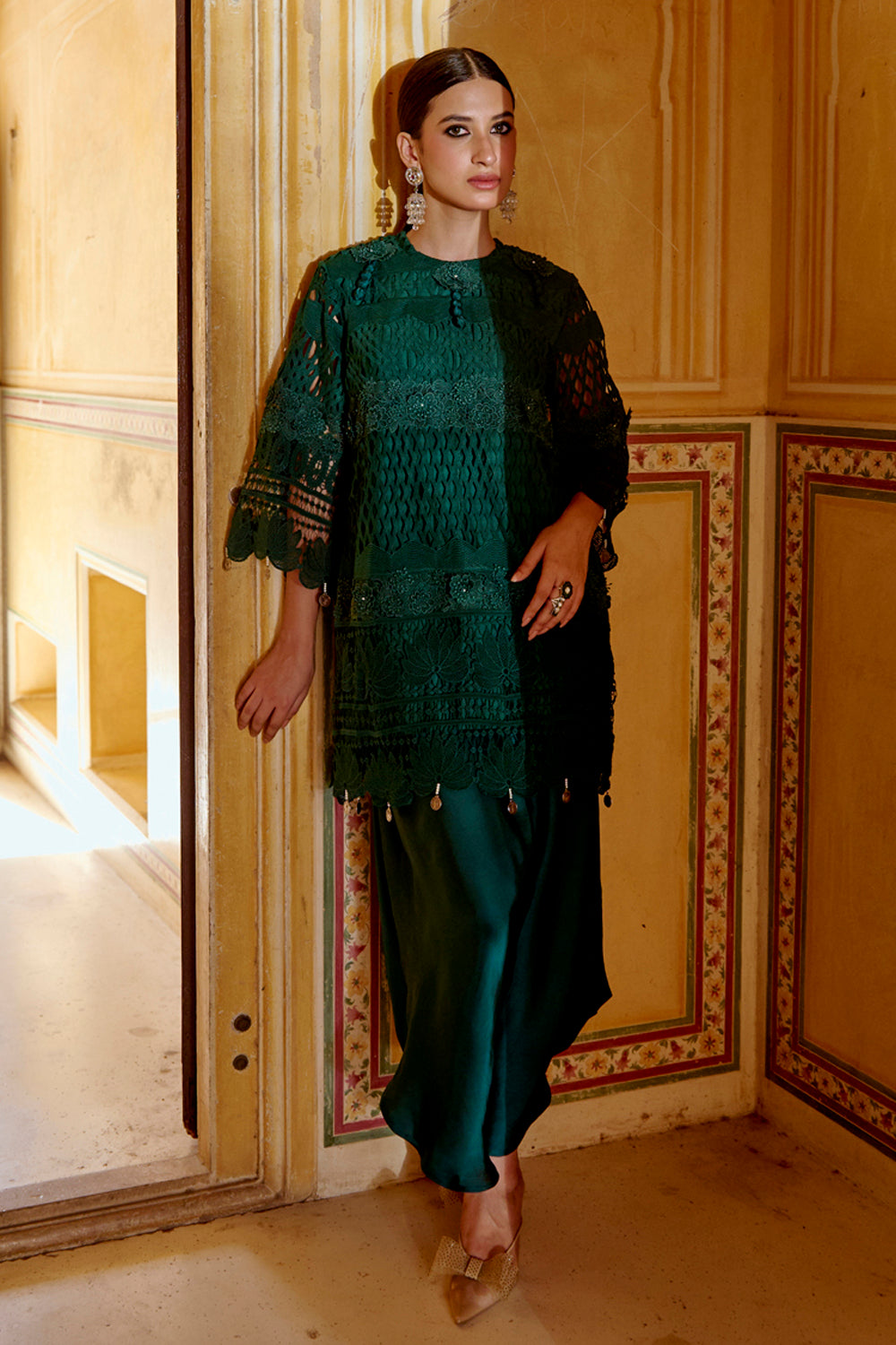 Ridhi Dongra In Our Avira Forest Green Co-ord Set