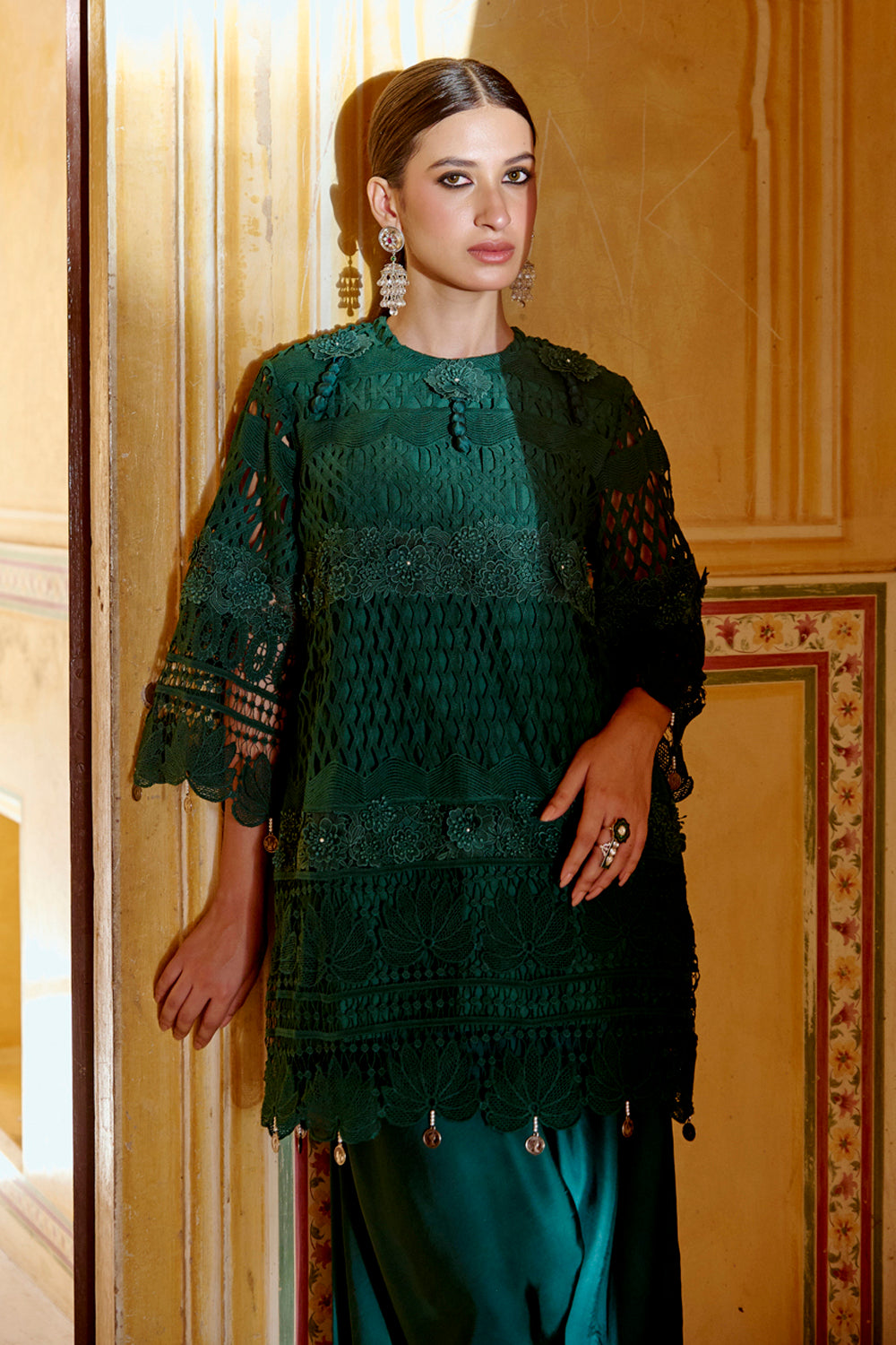 Ridhi Dongra In Our Avira Forest Green Co-ord Set