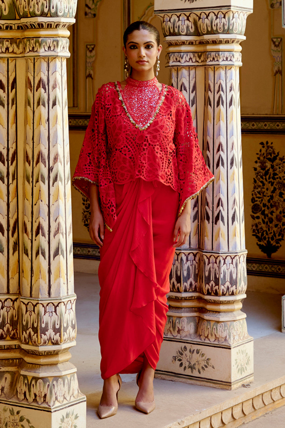 Ada Red Kaftan Set