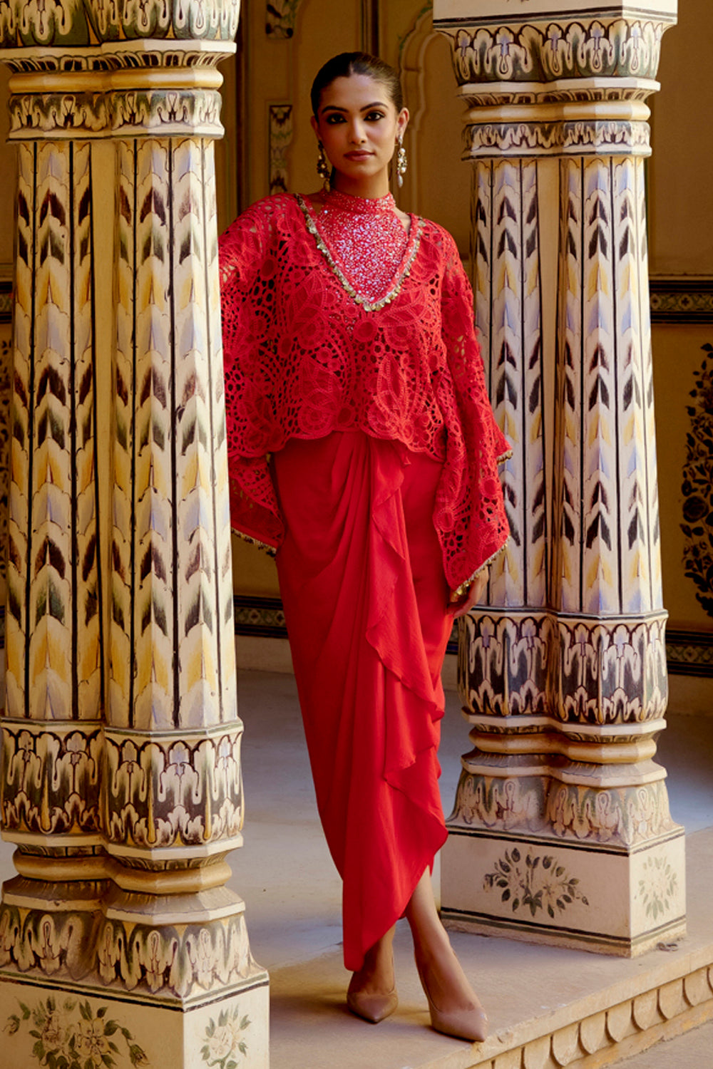 Ada Red Kaftan Set