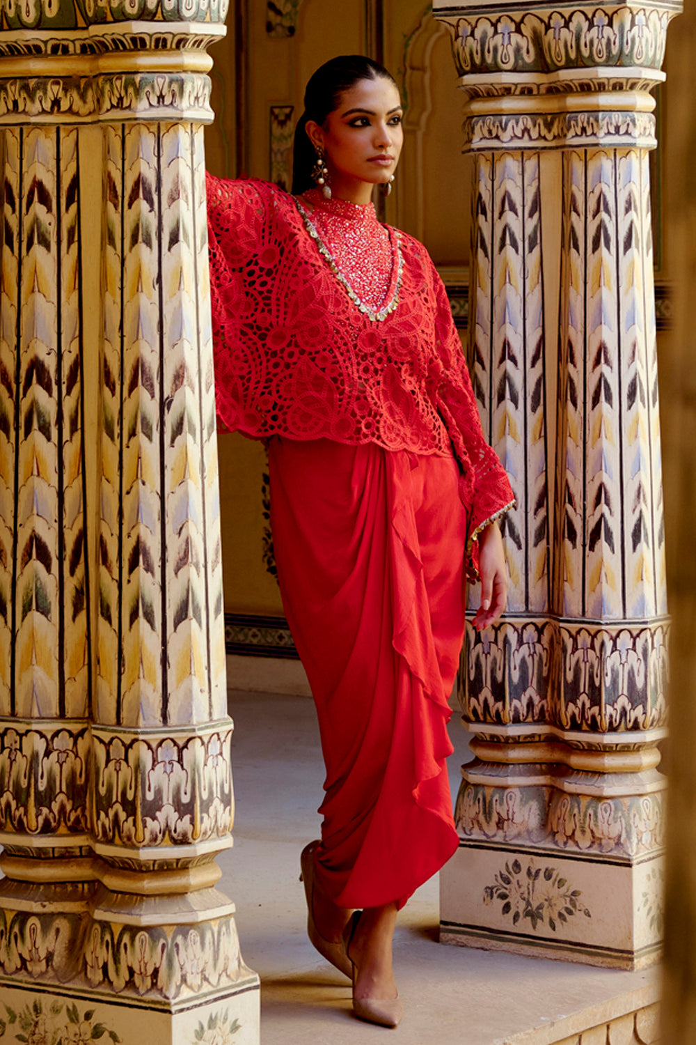 Ada Red Kaftan Set