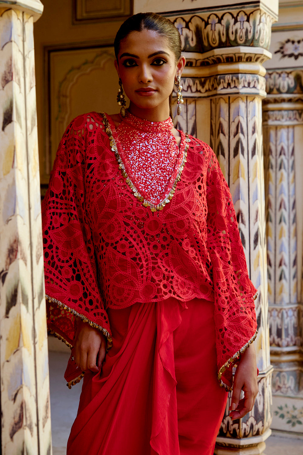 Ada Red Kaftan Set