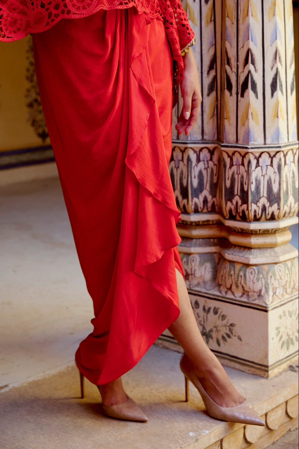 Ada Red Kaftan Set