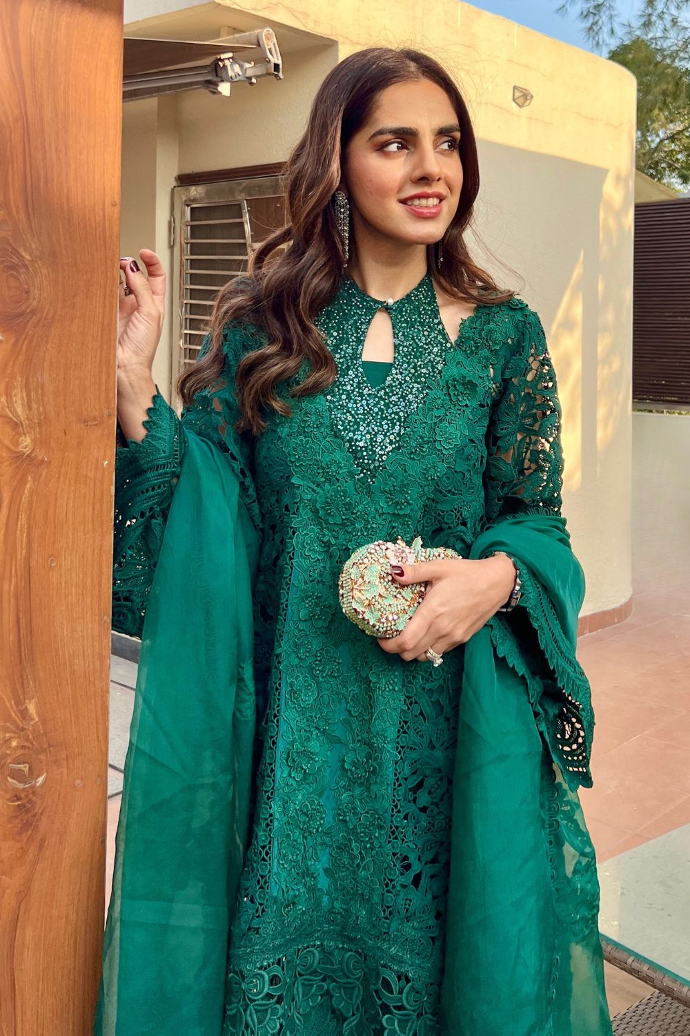 Sharnamli Mehra In Our Janvi Dark Green Kurta Set