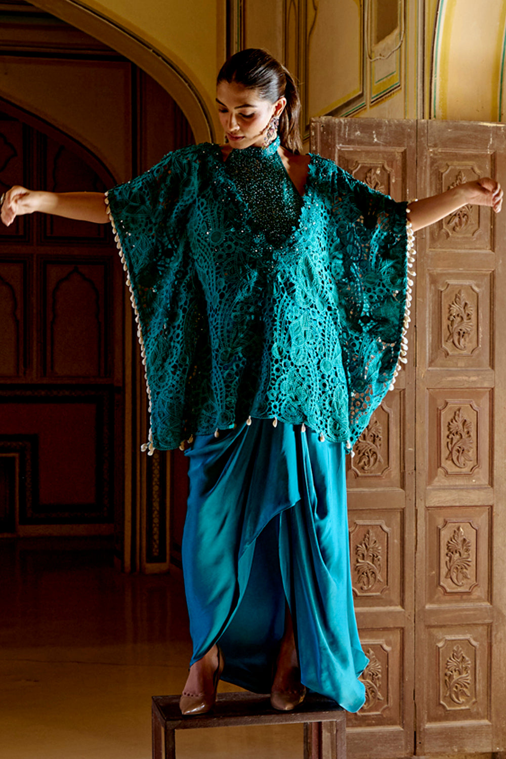 Ira Green Kaftan Set