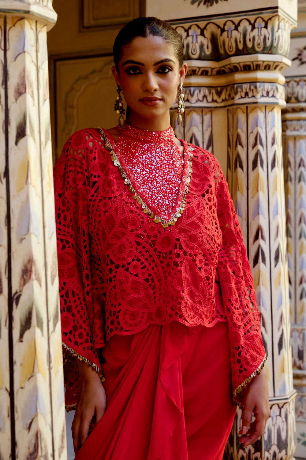 Ada Red Kaftan Set