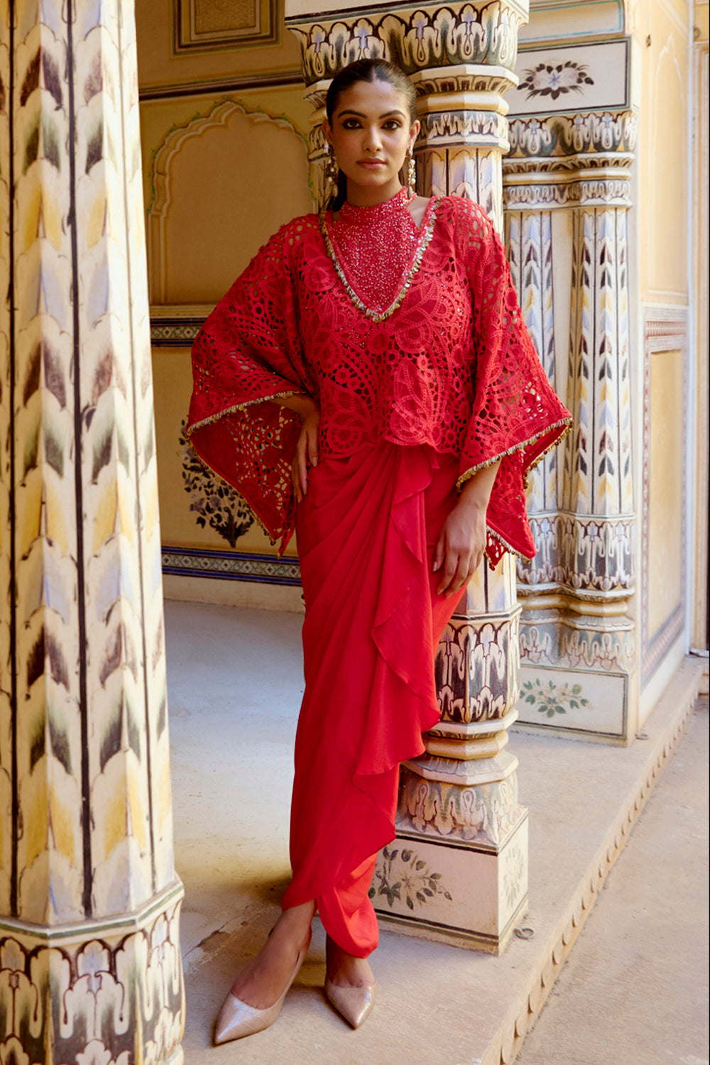 Ada Red Kaftan Set