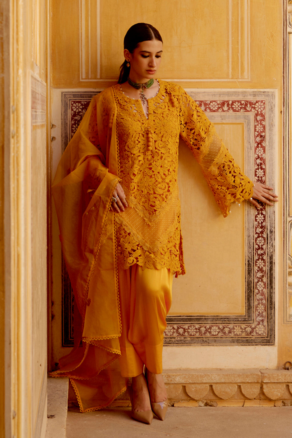 Devika Yellow Kurta Set